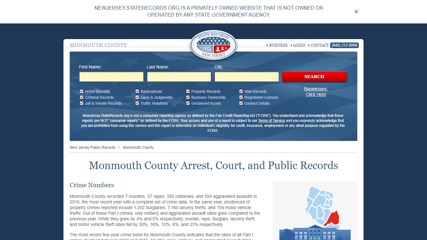 Monmouth County Arrest, Court, and Public Records